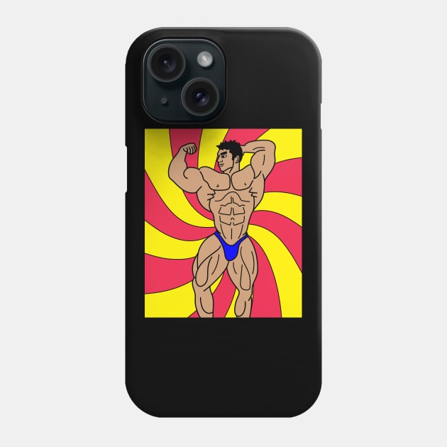 Retro Bodybuilding Lifting Weights Phone Case by flofin