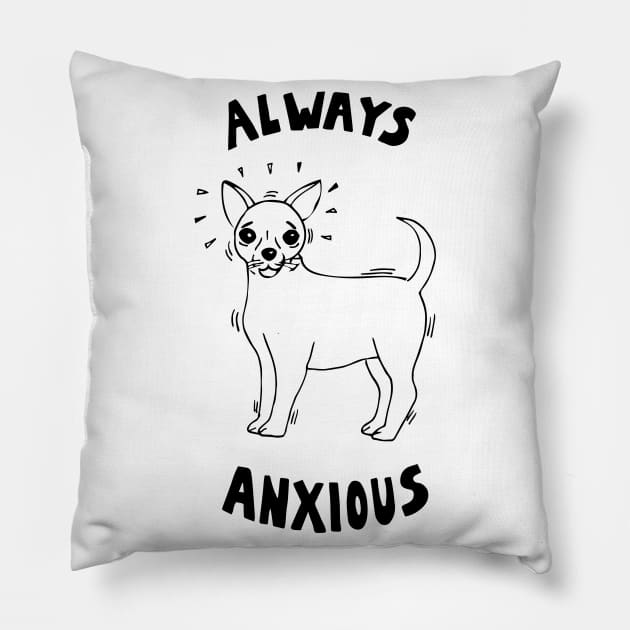 Always Anxious Pillow by carolinewillustration