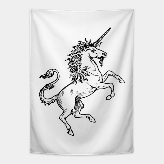 Vintage Heraldic Unicorn Tapestry by Vintage Boutique