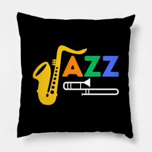 Jazz Music Saxophone Trumpet Colors Pillow