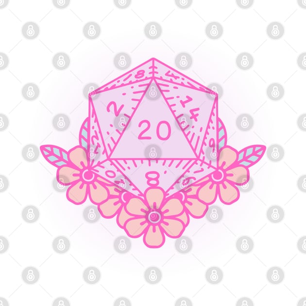 Pink D20 Dice by Likeable Design