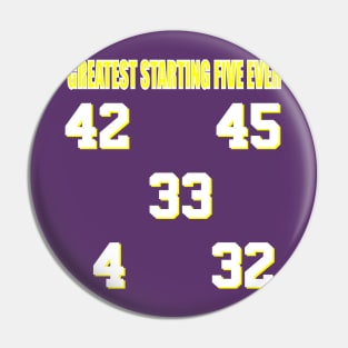 80s Lakers Greatest Starting 5 Ever Pin