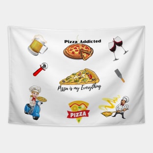 Pizza is My Everything with Wine and Beer Glasses Set Designs Value Pack Tapestry