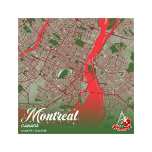 Montreal - Canada Christmas Map T-Shirt