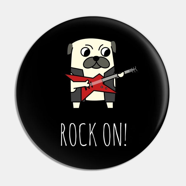 Rockstar Pug Pin by cartoonbeing