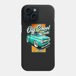 Old School Trucks ‘57 Ford F100 Cartoon (Turquoise) Phone Case