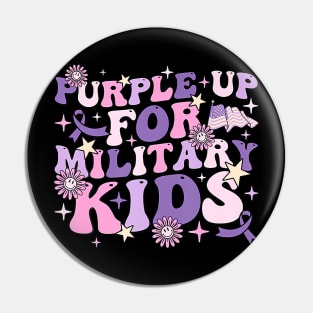 Purple Up For Military Kids Cute Groovy Military Child Month Pin