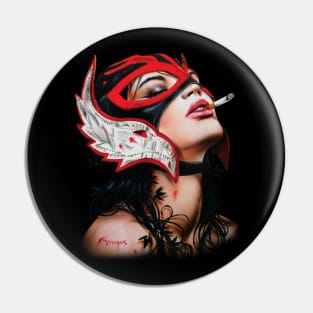 Mask girl smoking Pin