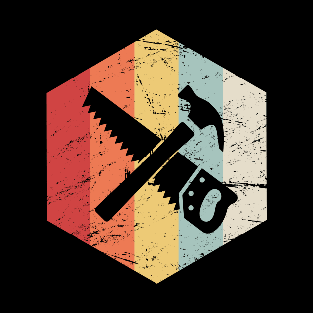 Retro Vintage Saw And Hammer | Carpenter Icon by MeatMan