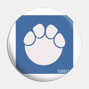 blue FOOTPRINT square print Pin