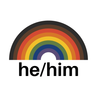 He/Him Pronouns Rainbow T-Shirt