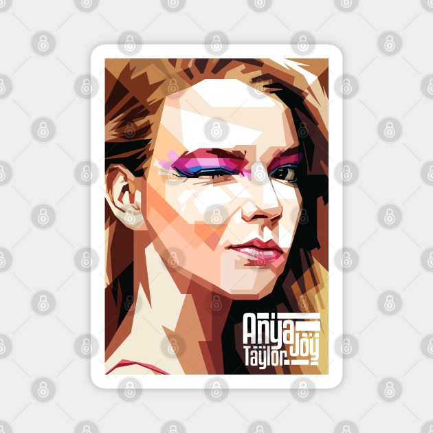 Anya Taylor Joy Pop Art Portrait (WPAP) Magnet by RJWLTG