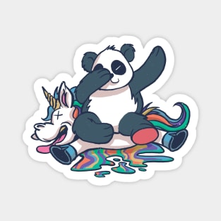 Dabbing Panda Smashing Unicorn Funny Magnet