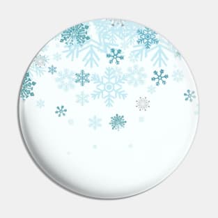 Blue and white snowflakes in winter - simple design Pin