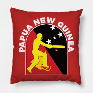 Papua New Guinea Cricket Batsman Papua New Guinea Flag Pillow