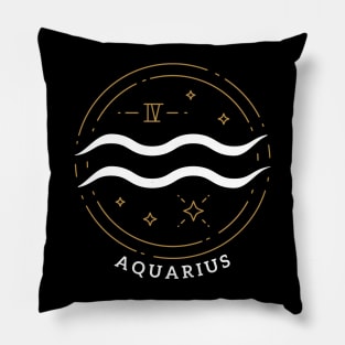 Aquarius Zodiac Sign Horoscope Present Gift for Birthday Pillow