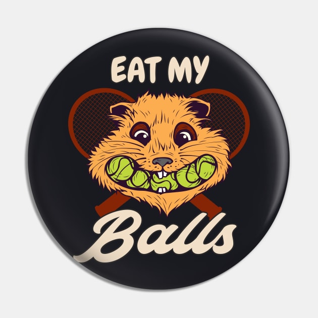 Tennis Hamster Ball Humor Pin by Foxxy Merch