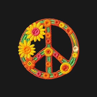 70s Peace sign patch T-Shirt