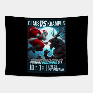 Claus Vs Krampus Tapestry