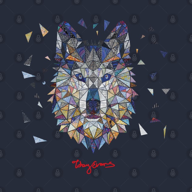 Geometric Wolf artwork by tobycentreart