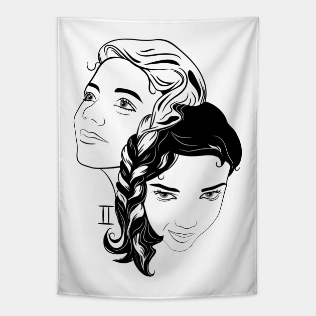 Gemini (zodiac) Tapestry by lents