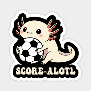 Kawaii Axolotl Soccer Cute Axolotl Lover Funny Soccer Magnet