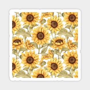 Sunflowers watercolor pattern #5 Magnet