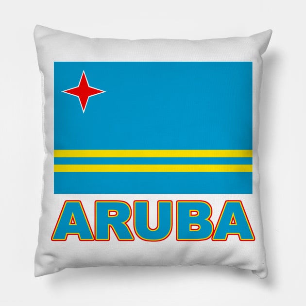 The Pride of Aruba - Aruba Flag Design Pillow by Naves