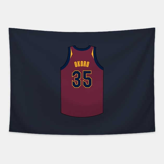 Isaac Okoro Cleveland Jersey Qiangy Tapestry by qiangdade
