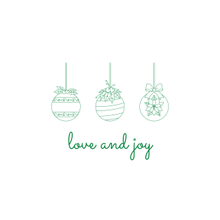 Holiday Collection - Love And Joy (White/Green) T-Shirt