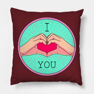 love hand sign Pillow