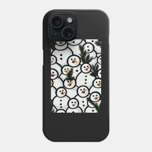 Christmas Seamless Pattern - Snowman #4 Phone Case