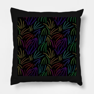 Rainbow Sketchy Lines Pillow