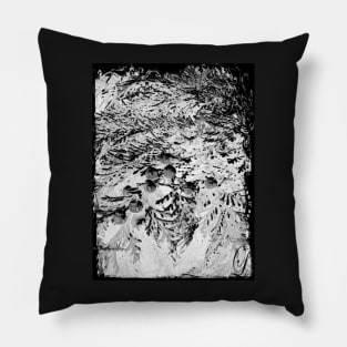 Black and White Beautiful Summer Flowers Pillow