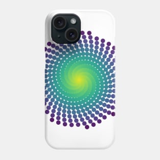 Whirlpool Spiral | Dark Peacock Yellow Green Blue Phone Case