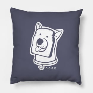 Slice of bread and doge face a funny and weird awesomeness Pillow