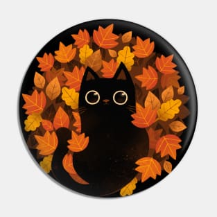 Cat and Autumn leaves! Pin