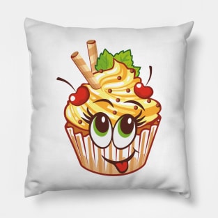 Cupcake with cherry Pillow