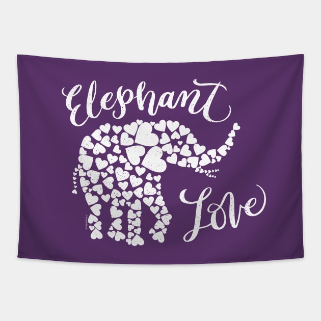 Elephant Love Elephants White Elephant Hearts Tapestry by DoubleBrush