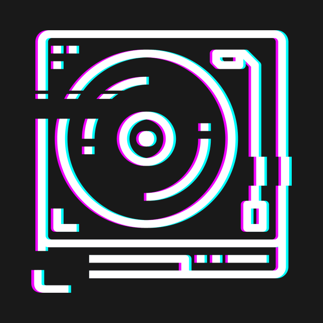 Retro Glitch Vinyl Record DJ Turntable by MeatMan