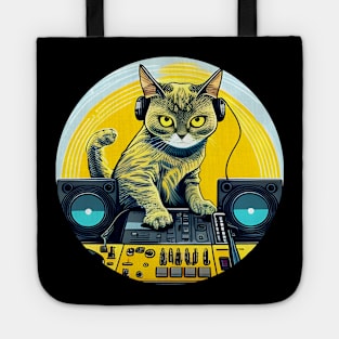 Cool Cat DJ EDM Dance Gift - Splash 90s - DJ Cat Tote