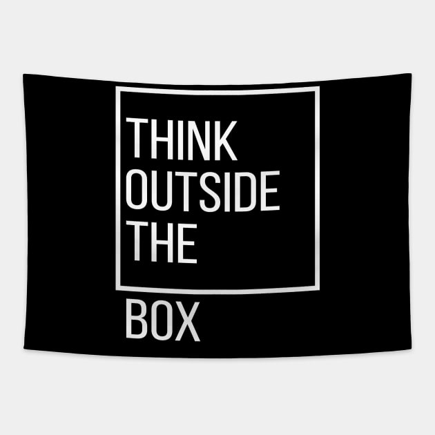 Minimalist Think Outside The Box Typography Tapestry by StreetDesigns