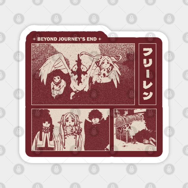 Frieren Beyond Journeys End Gloomy Halftone Fanart Design Magnet by Gloomeeey