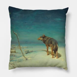 The Lone Wolf by Alfred Kowalski Pillow