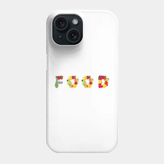 Food Typography Phone Case by Mako Design 