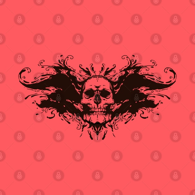 Skull on Rorschach test incblot by NickZen