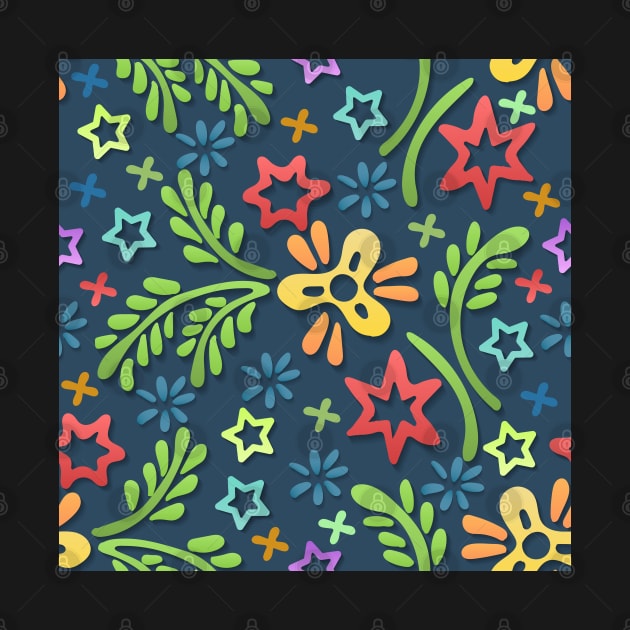 Colorful Doodle Floral Seamless pattern. Vector illustration. by devaleta
