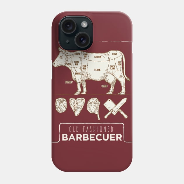 Beef cuttings barbecue vintage shirt - Retro cow meat beef cooking label Phone Case by OutfittersAve