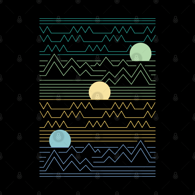 Retro Mountain Sunset by LR_Collections