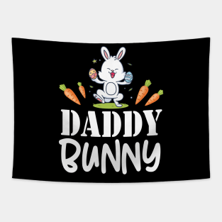 Bunny Play Easter Eggs Carrots Happy Easter Day Daddy Bunny Tapestry